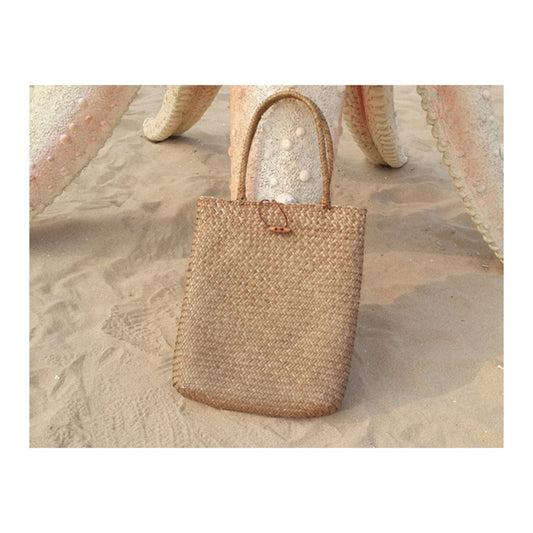 Eco-Chic Straw Shoulder Bag "Mykonos"