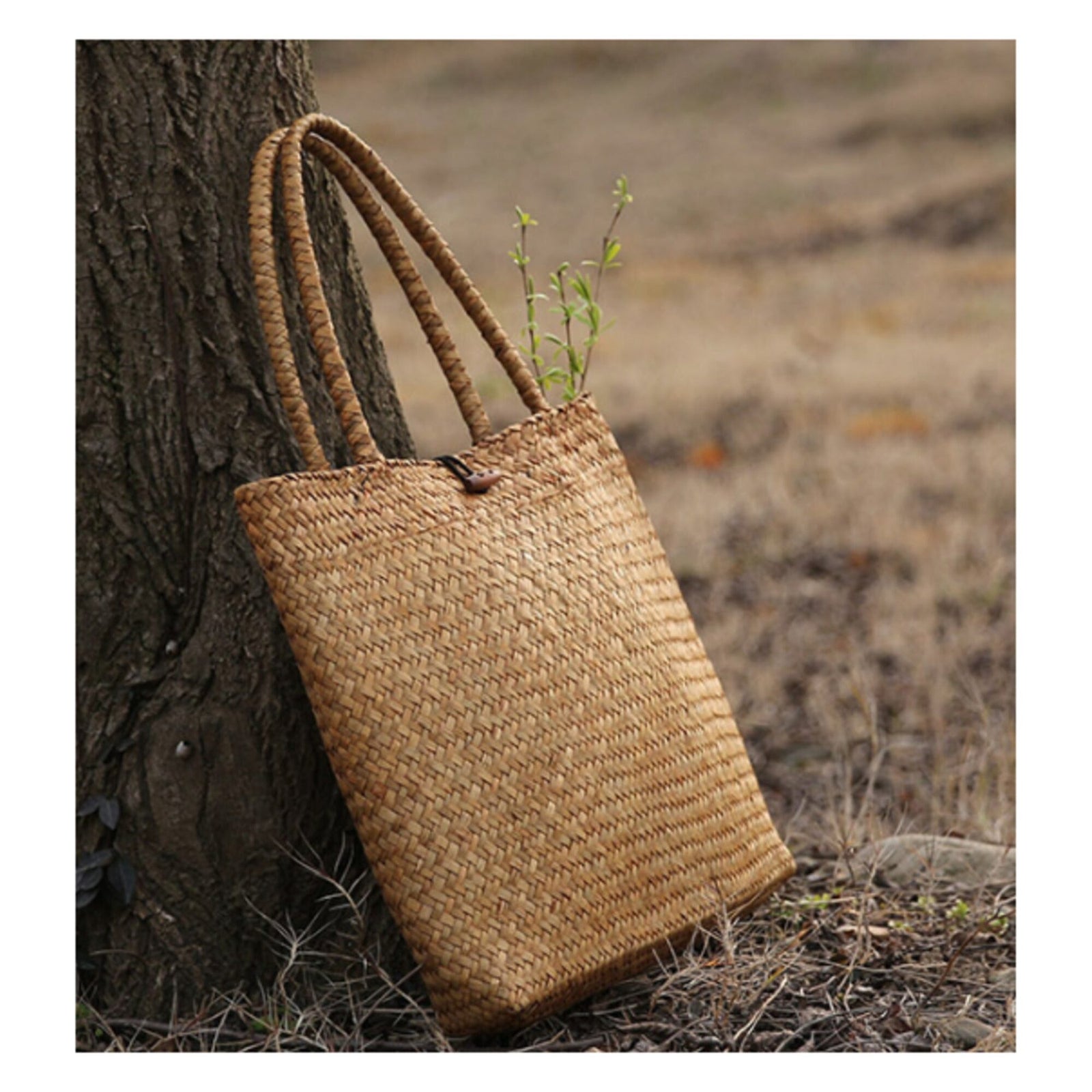 Eco-Chic Straw Shoulder Bag "Mykonos"